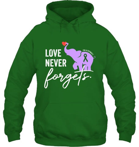 Image of End Alzheimers Shirt Love Never Forgets Alzheimers Awareness T Shirt