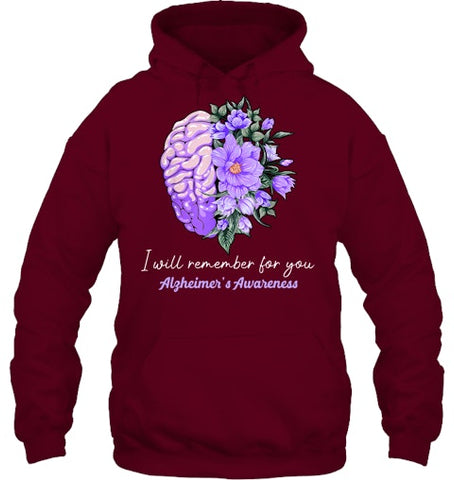 Image of I Will Remember For You Purple Ribbon Alzheimers Awareness