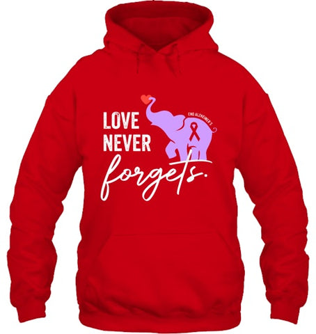 Image of End Alzheimers Shirt Love Never Forgets Alzheimers Awareness T Shirt