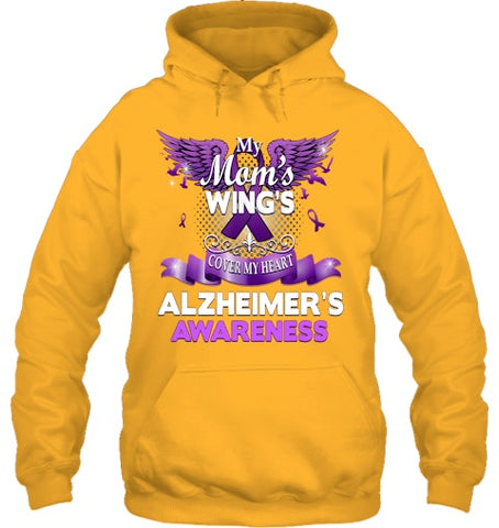 Image of Alzheimer s Awareness Products Mom s Wings Cover My Heart T Shirt