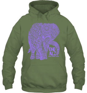 Purple Elephant Alzheimer Awareness Apparel & gifts, END ALZ T Shirt