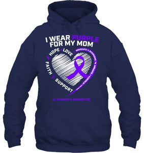 Purple Alzheimers Awareness Products Mom Gifts Men Women T Shirt