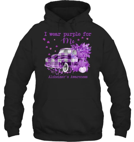 Image of I Wear Purple Pumpkin Truck For Me Alzheimer's Awareness