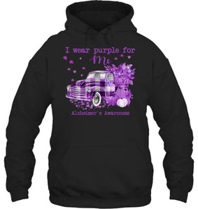 I Wear Purple Pumpkin Truck For Me Alzheimer's Awareness