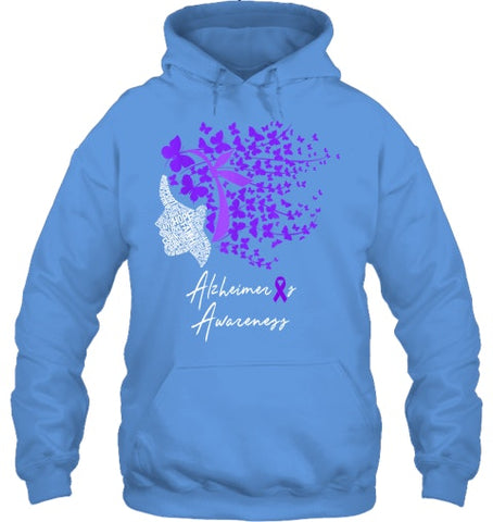 Image of Alzheimer s Awareness Shirt Alzheimers Purple Butterflies T Shirt