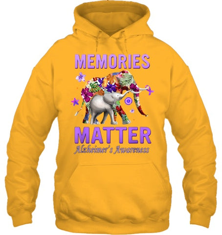 Image of Alzheimers Awareness Memories Matter Purple Elephant Womens T Shirt