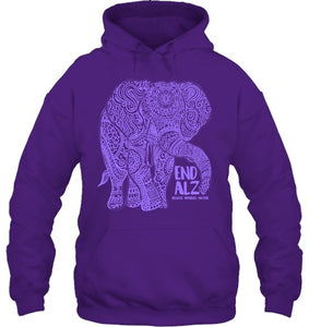 Purple Elephant Alzheimer Awareness Apparel & gifts, END ALZ T Shirt