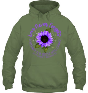 Alzheimer Awareness Tee for Men and Women Purple sunflower T Shirt