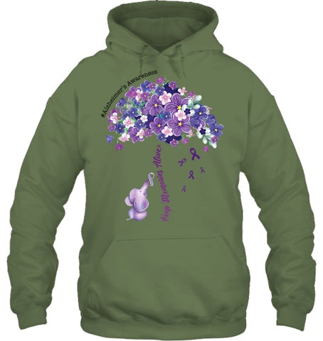 Image of Keep Memories Alive Purple Elephant Alzheimer's Awareness