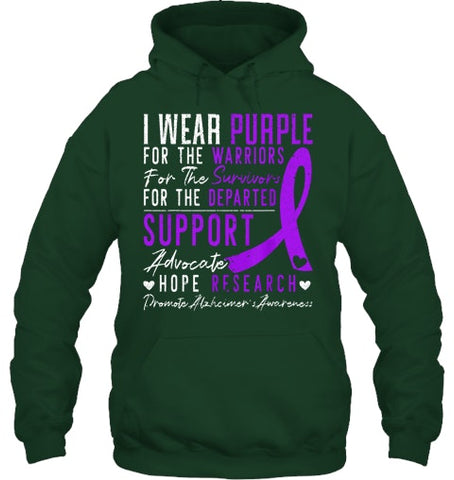 Image of I Wear Purple Alzheimer s Awareness Dementia Disease T Shirt