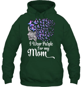 I Wear Purple For My Mom Alzheimers T Shirt