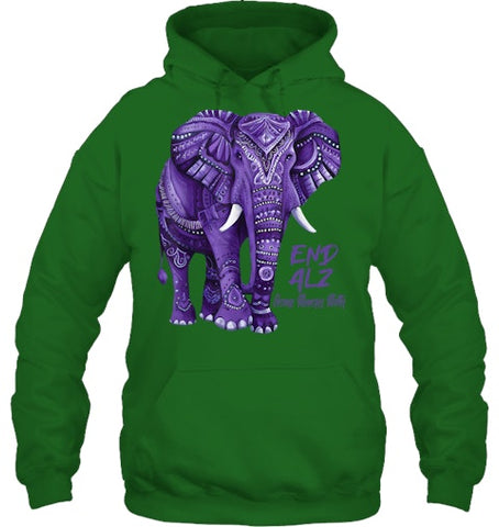 Image of Alzheimers Awareness Purple Elephant Awareness T Shirt