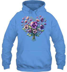 Alzheimer purple floral pansy dementia alzheimer s awareness T Shirt (2)