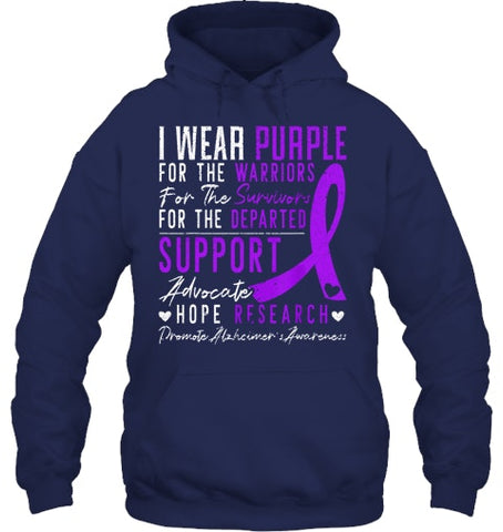 Image of I Wear Purple Alzheimer s Awareness Dementia Disease T Shirt