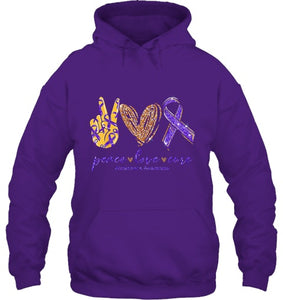 Peace Love Cure Alzheimer s Awareness T Shirt