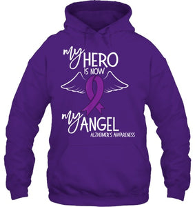 My Hero is now my Angel Alzheimers Awareness T Shirt T shirt T Shirt