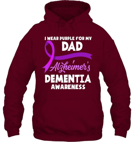 Image of I Wear Purple For My Dad Alzheimer s Dementia Awareness T Shirt