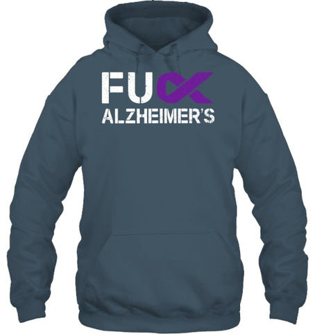 Image of Fuck FU Alzheimer s Awareness Month Purple Ribbon Fighter T Shirt