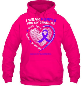 Purple Alzheimers Awareness Products grandma Gifts Men Women