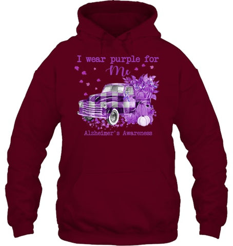 Image of I Wear Purple Pumpkin Truck For Me Alzheimer's Awareness