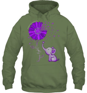 Hope Fight Cure Elephant Alzheimer s Purple Ribbon T Shirt