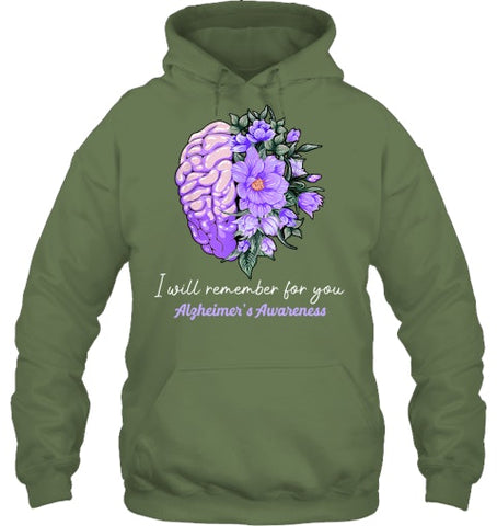 Image of I Will Remember For You Purple Ribbon Alzheimers Awareness