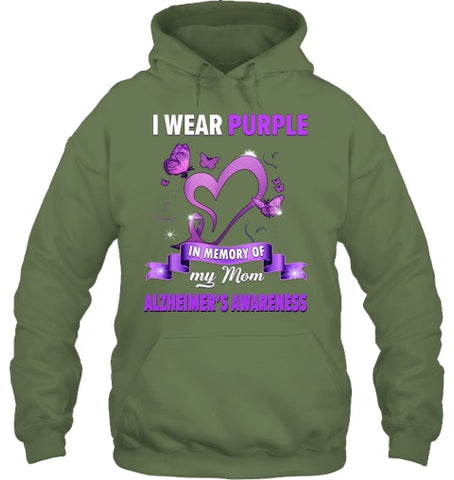 Image of Alzheimer s Awareness Gift I Wear Purple In Memory Of My Mom T Shirt