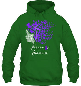 Alzheimer s Awareness Shirt Alzheimers Purple Butterflies T Shirt