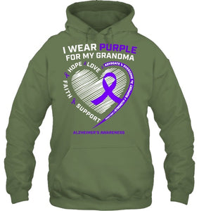 Purple Alzheimers Awareness Products grandma Gifts Men Women