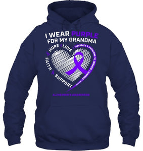 Purple Alzheimers Awareness Products grandma Gifts Men Women