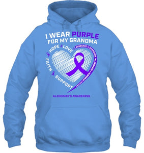 Purple Alzheimers Awareness Products grandma Gifts Men Women