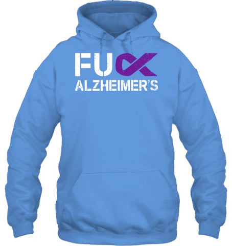 Image of Fuck FU Alzheimer s Awareness Month Purple Ribbon Fighter T Shirt