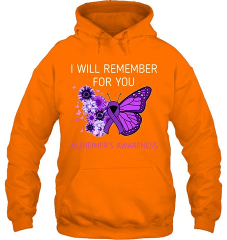 Image of Alzheimer s Awareness I Will Remember you Butterfly Women T Shirt