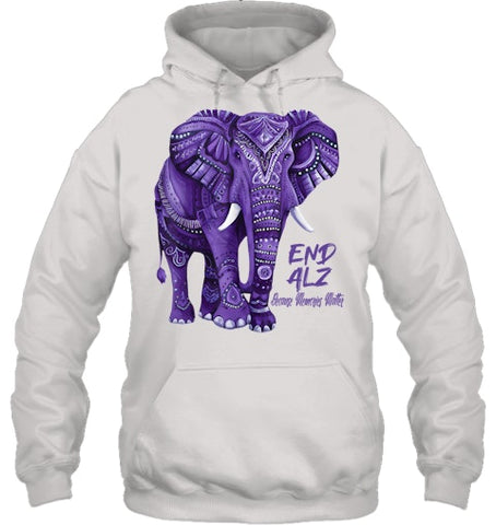 Image of Alzheimers Awareness Purple Elephant Awareness T Shirt