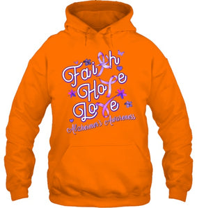 Alzheimer s Awareness Purple Ribbon Products Faith Hope Love T Shirt