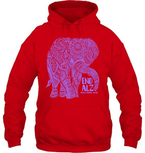 Purple Elephant Alzheimer Awareness Apparel & gifts, END ALZ T Shirt