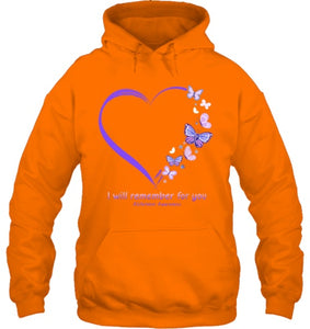 I Will Remember For You Butterfly Alzheimer s Awareness T Shirt