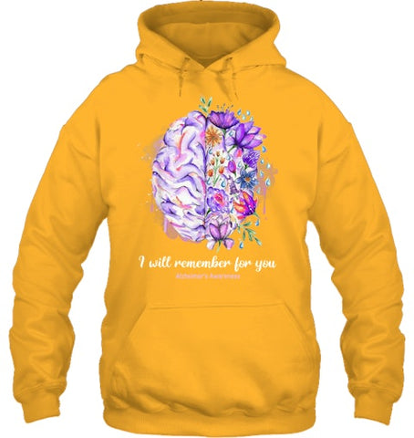 Image of I Will Remember For You Brain Alzheimer s Awareness T Shirt