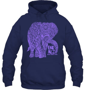 Purple Elephant Alzheimer Awareness Apparel & gifts, END ALZ T Shirt