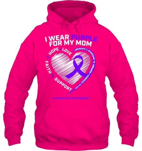 Image of Purple Alzheimers Awareness Products Mom Gifts Men Women T Shirt