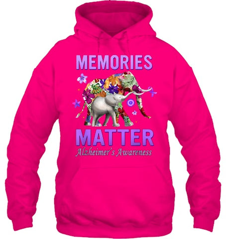 Image of Alzheimers Awareness Memories Matter Purple Elephant Womens T Shirt