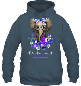 Forget me not Alzheimer s Awareness Elephant Flower T Shirt