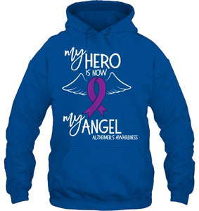 My Hero is now my Angel Alzheimers Awareness T Shirt T shirt T Shirt