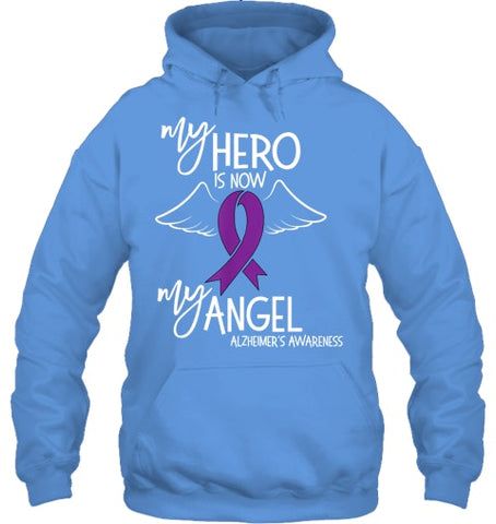 Image of My Hero is now my Angel Alzheimers Awareness T Shirt T shirt T Shirt