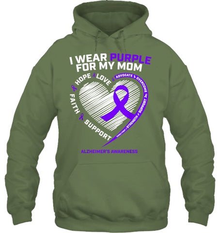 Image of Purple Alzheimers Awareness Products Mom Gifts Men Women T Shirt