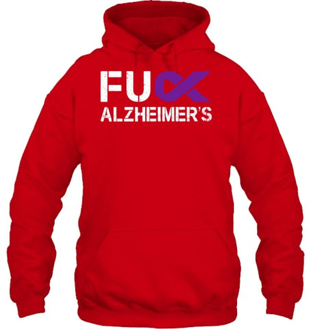 Image of Fuck FU Alzheimer s Awareness Month Purple Ribbon Fighter T Shirt