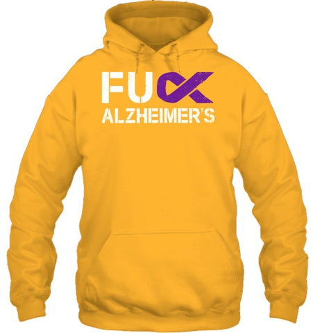 Image of Fuck FU Alzheimer s Awareness Month Purple Ribbon Fighter T Shirt