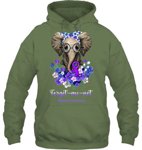 Forget me not Alzheimer s Awareness Elephant Flower T Shirt