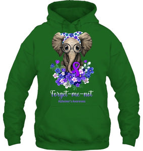 Forget me not Alzheimer s Awareness Elephant Flower T Shirt