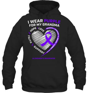 Purple Alzheimers Awareness Products grandma Gifts Men Women